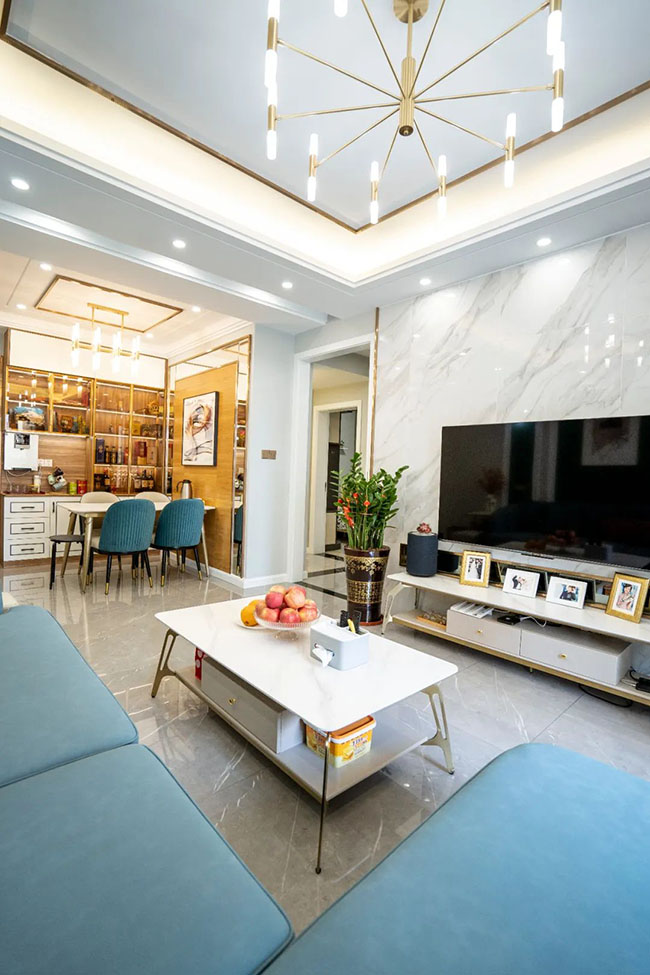 108㎡三居，輕奢風(fēng)中融入多色彩空間，體驗充滿朝氣的生活